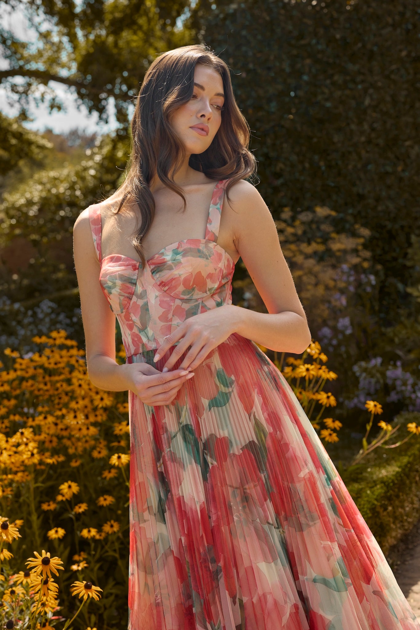 macclare gown Ivory/Coral Watercolor Bloomed Floral / 18W