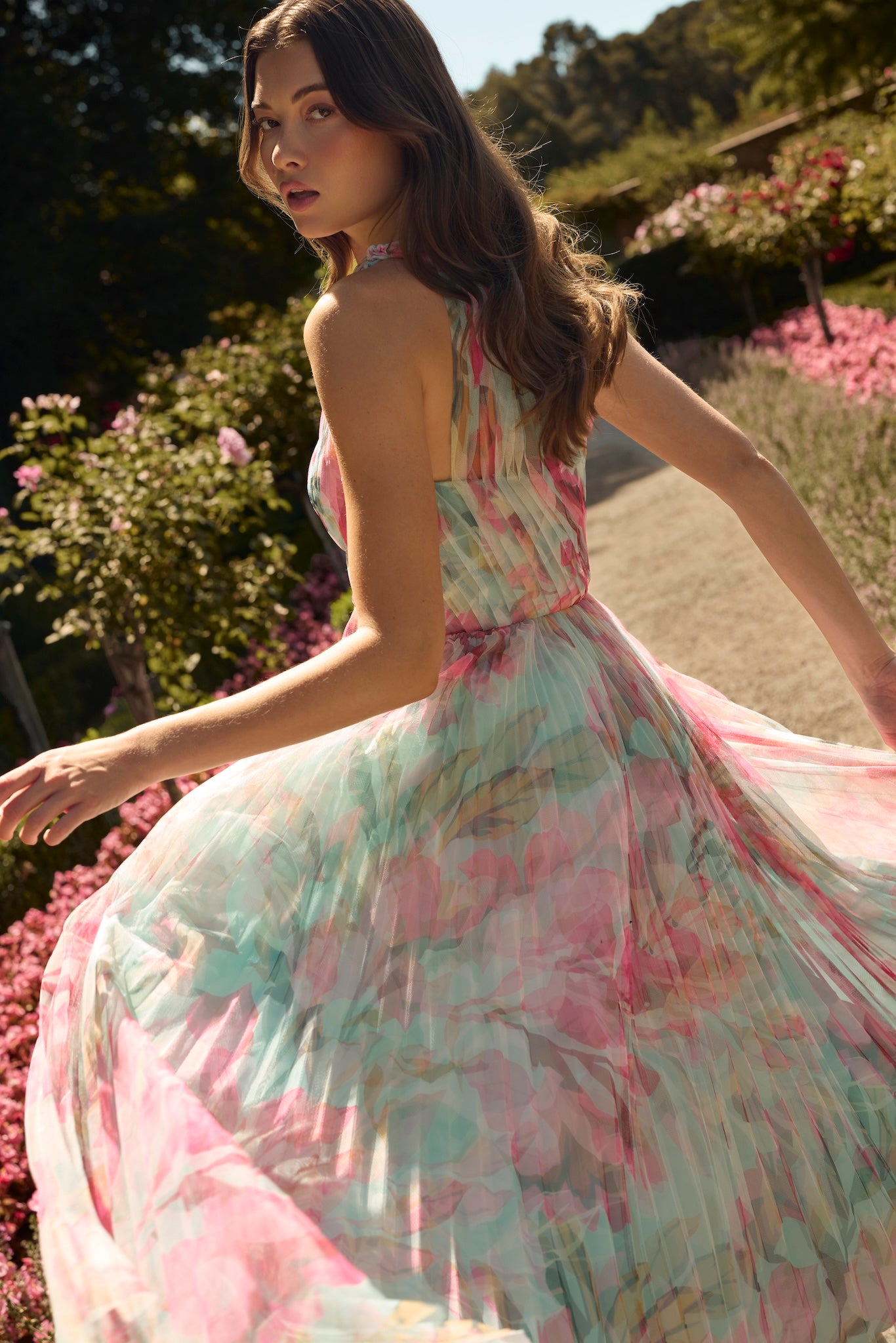 hutch tiered pleated midi dress Hutch Xala One-Shoulder Tiered Pleated Tulle Maxi Dress