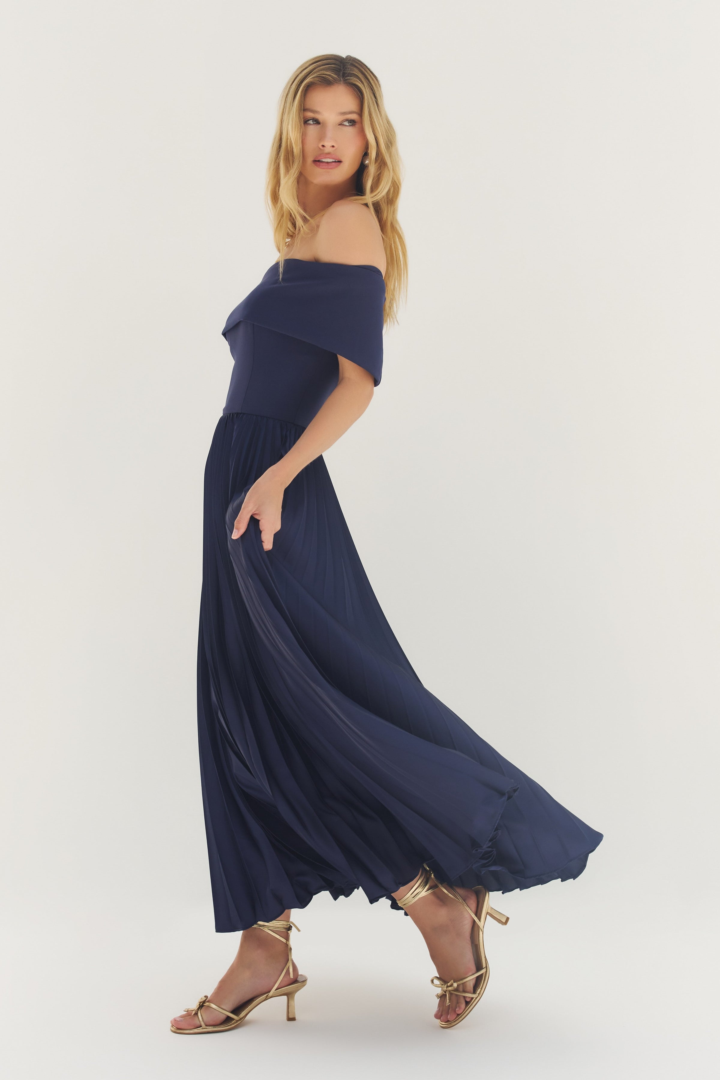 hutch stretch satin one shoulder maxi dress Hutch