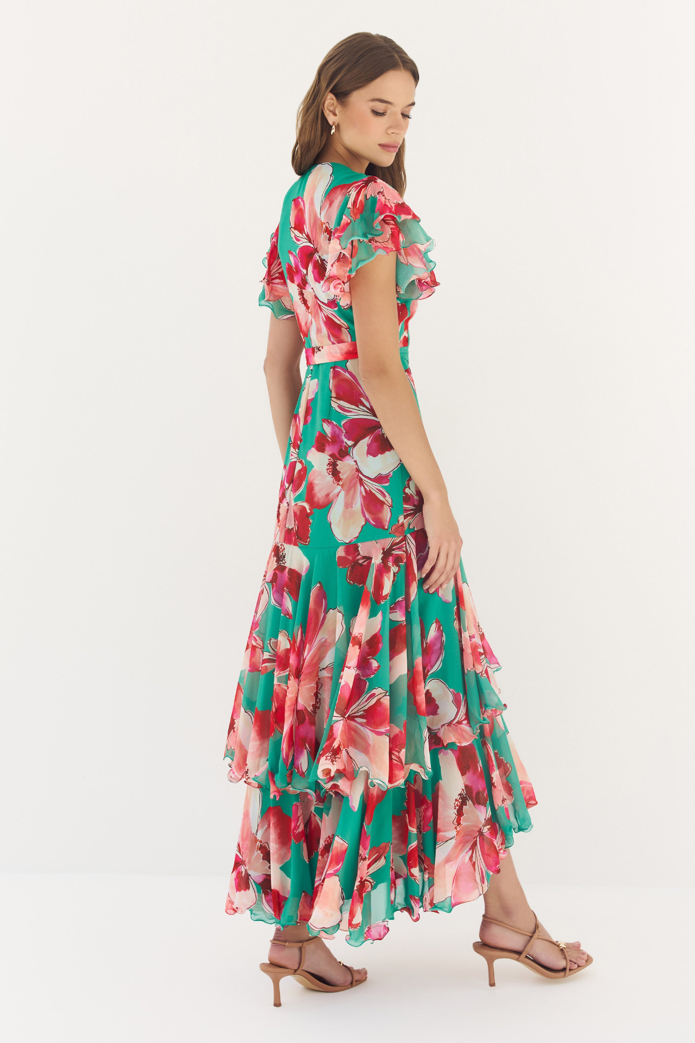 samara midi dress Samara Ruffle Midi Wrap Dress by Hutch, Size: M Petite at Anthropologie