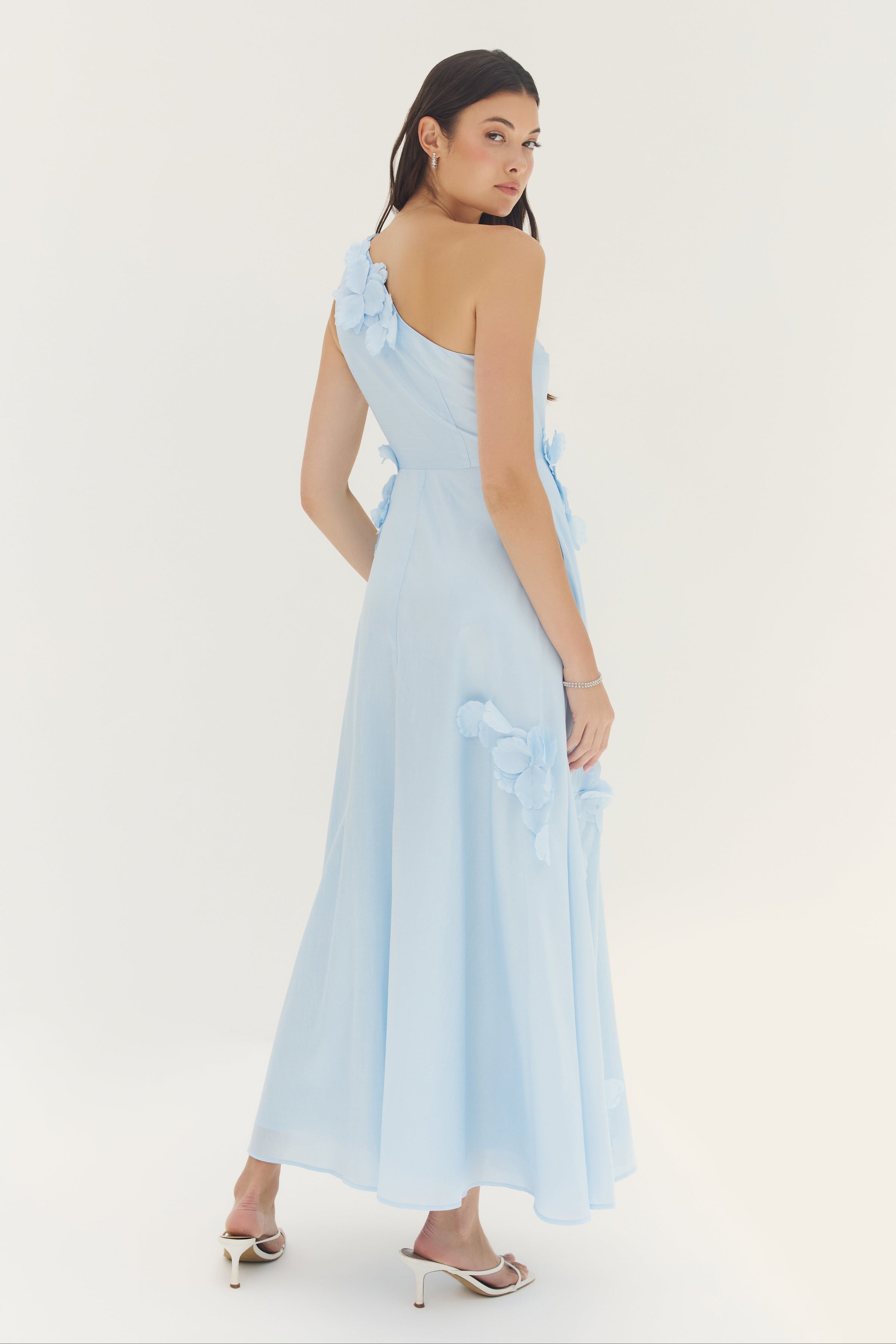 hutch xala one-shoulder tiered pleated tulle maxi dress Hutch