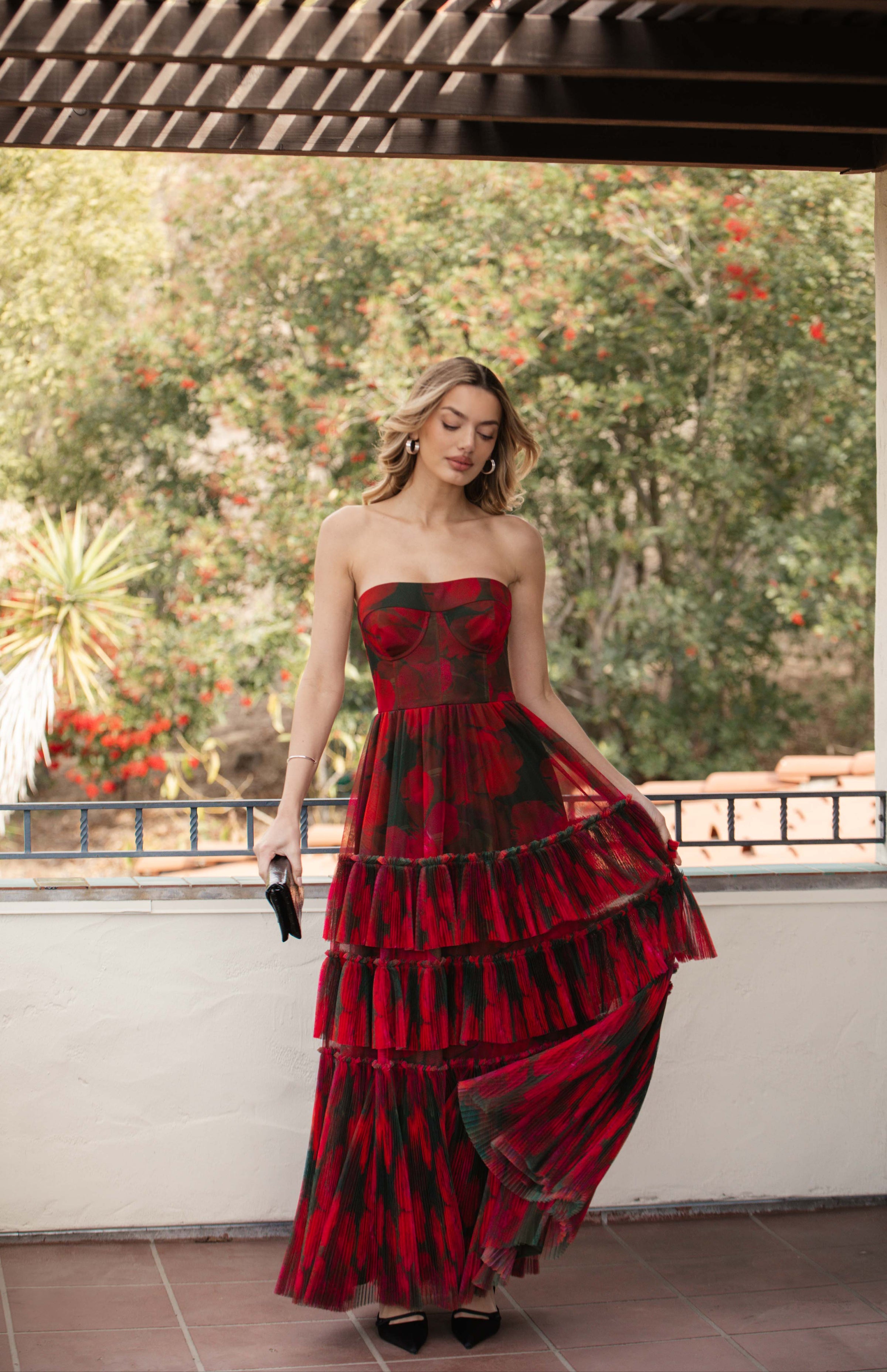 isabella ruffled maxi dress Isabella Maxi Dress Amethyst Bloom | Plus Size Boho Cotton Gown With Tiered Ruffles