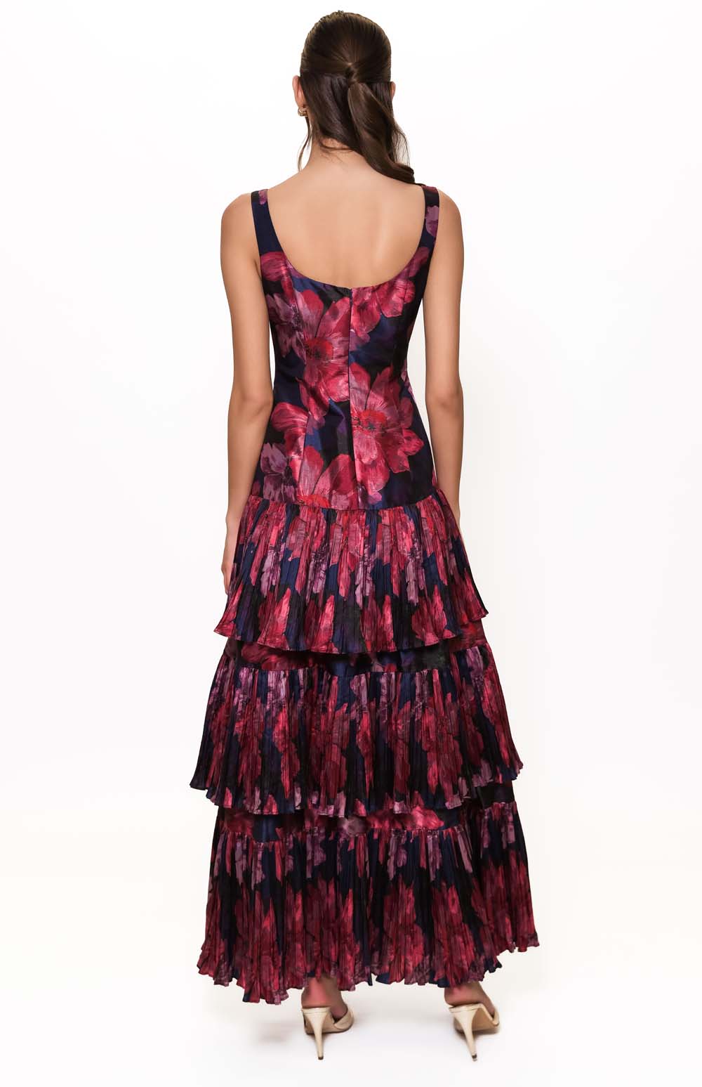 hutch sleeveless scoop neck drop waist jacquard maxi dress Hutch Drop Waist Maxi Dress by Hutch