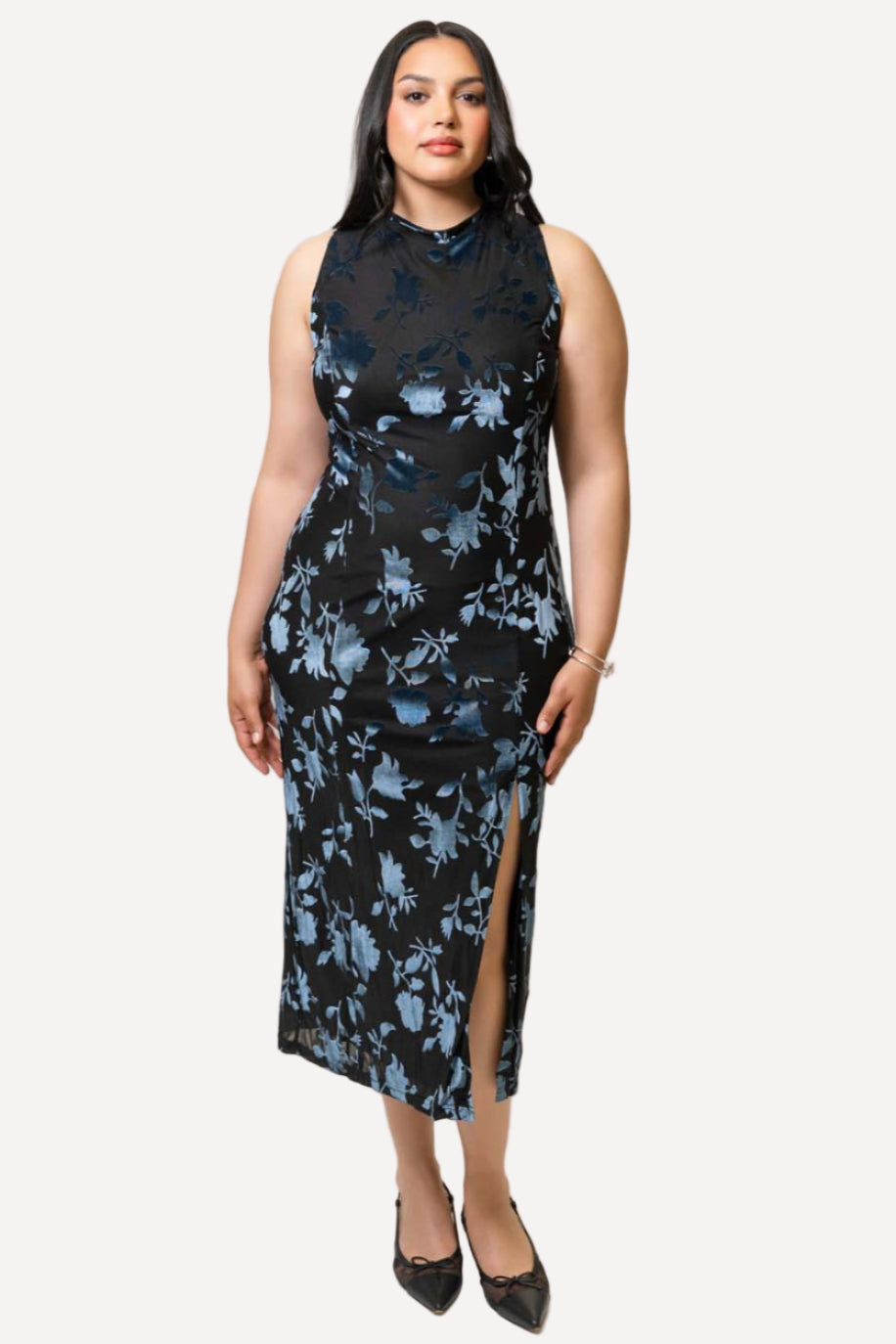 satin jacquard midi shift dress hutch Darby Floral Jacquard Midi Dress by Hutch in Blue, Size: 3X at Anthropologie